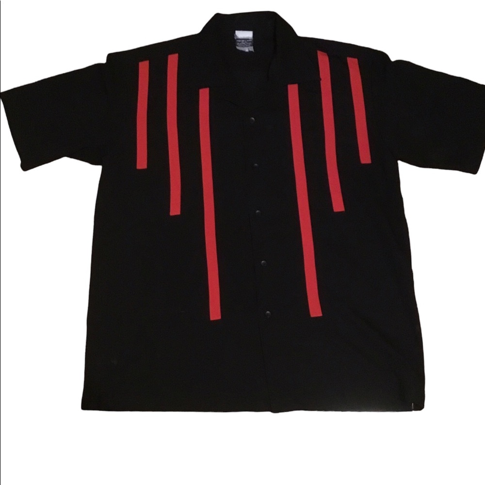 Men’s xl black dress shirt red stripe